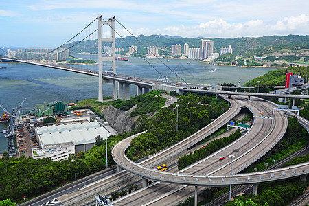 香港清马桥场景曲线旅行城市辉光运输汽车交通蓝色速度图片