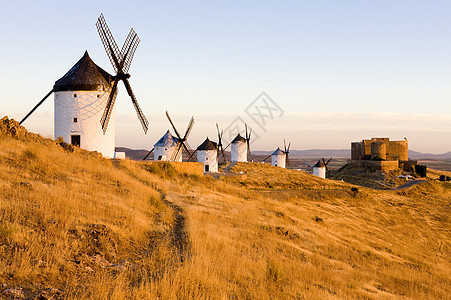 西班牙康苏格拉 卡斯蒂利亚拉曼查旅行建筑学景点风车城堡外观地标世界位置图片