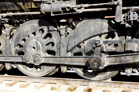 美国科罗拉多铁路博物馆蒸汽机车的详情安装博物馆运输轮子车轮铁路外观铁路运输图片