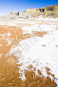 美国犹他州的冬季风景岩石地质世界地质学侵蚀位置构造旅行海角外观图片