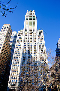 美国纽约市曼哈顿Woolworth大楼地标建筑市中心世界旅行外观建筑学城市位置摩天大楼图片