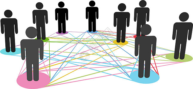 彩色联系网络社会商业界人士;背景图片