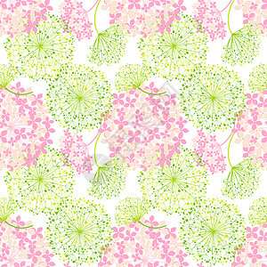 春季时多彩花色的无花果接缝模式粉色墙纸季节性插图织物季节植物群纺织品绿色图片