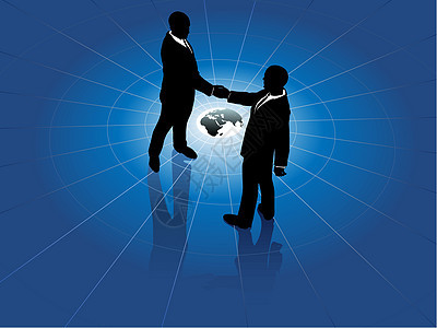 全球商业界男子握握世界协定全球协议图片