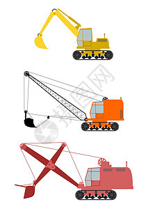 挖掘机运动力量机器推土机地球挖掘工人机械商业插图图片