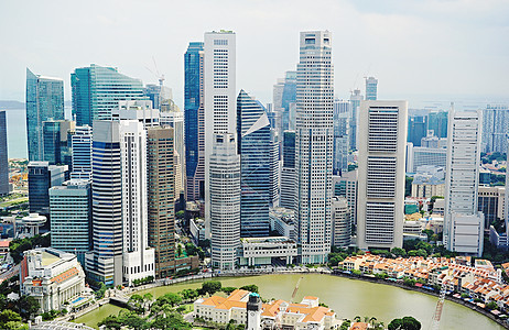 新加坡市中心地标商业摩天大楼蓝色场景码头天空财产首都景观图片