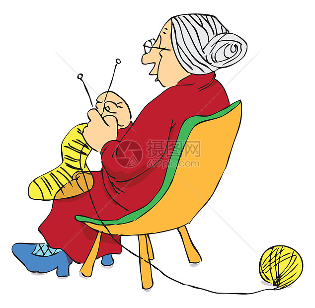 成年女性眼镜插图棉布工作职业纠纷爱好女士退休羊毛袜图片
