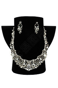 项链和耳环珠宝宏观石头金属女性古董玻璃吊坠反射金子图片