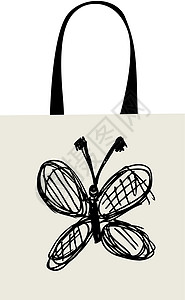 购物袋设计 有趣的蝴蝶草图图片