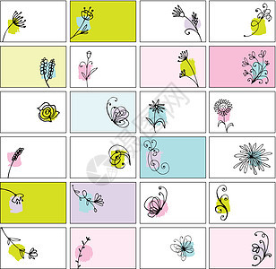 24张带有花花设计设计的贺卡图片