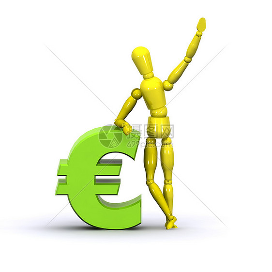 欧元成功动机财富喜悦插图数字男人金子姿势冒充绿色图片