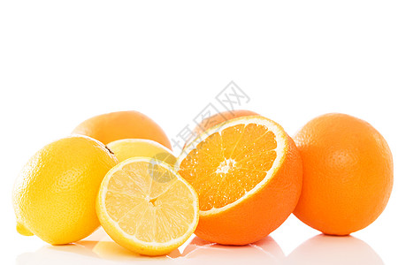 橙和柠檬圆圈食物饮食橘子热带水果香橼果汁图片