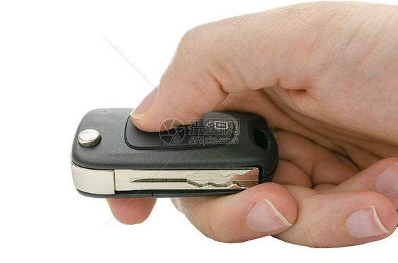 男性手持汽车钥匙图片