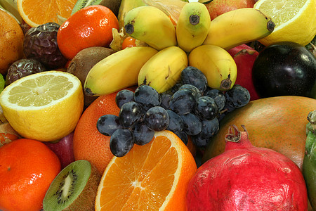 果果混合橘子李子水果香蕉奇异果柚子菠萝食物木瓜市场图片