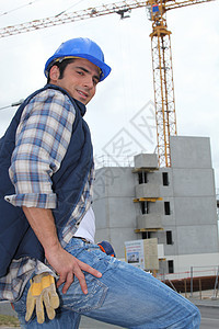 建筑工人保护收费天气起重机技术边缘工人男人牛仔裤建筑图片