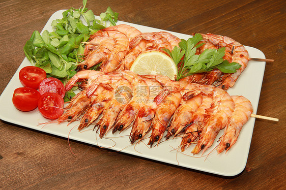 烤虾投标烤串午餐食物营养烹饪饮食美味海鲜香菜图片