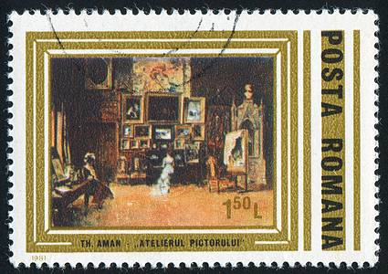内部的乐器邮资音乐邮票古董地面集邮钢琴椅子头发图片
