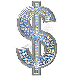 钻石符号美元反射金属珠宝宝石水晶背景图片