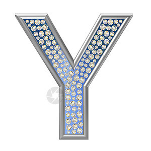 钻石字符Y水晶金属珠宝宝石字母反射图片