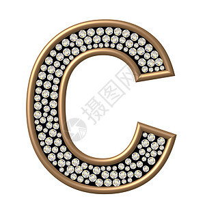 钻石特性C金子反射水晶金属宝石珠宝字母背景图片