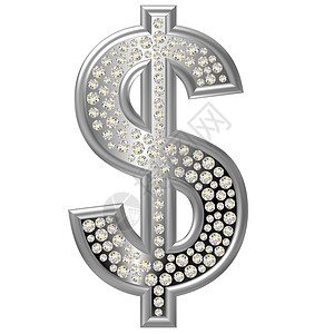 钻石符号美元珠宝金属宝石反射水晶背景图片