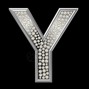 钻石字符Y字母反射珠宝宝石金属水晶背景图片