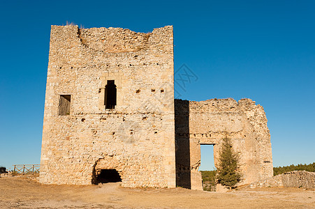 城堡废墟历史性风化角落卡拉塔堡垒边缘水平画幅石工建筑学图片