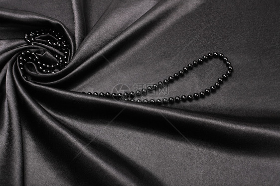 黑色丝绸纤维背景材料风格织物曲线纺织品投标布料珍珠窗帘帆布图片