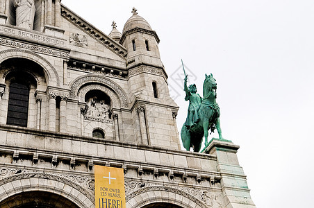 法国巴黎圣十字 法国巴黎旅行教会旅游假期吸引力宗教圣心背景图片