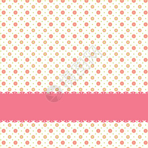 粉色花朵 Polka点无缝模式图片