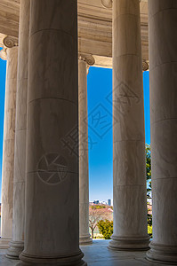 新型古典独音建筑细节蓝色首都砂岩柱子天空离子艺术天花板建筑学博物馆图片