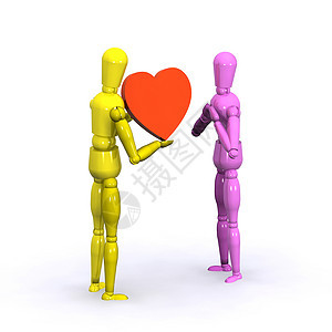 爱爱概念夫妻女士男人金子插图红色数字粉色背景图片
