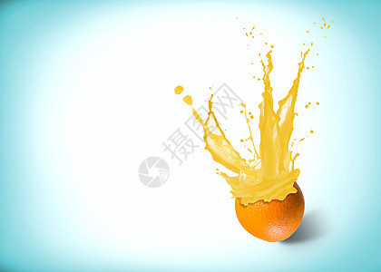 鲜橙汁和喷洒液体运动生活橙子飞溅早餐食物果汁美食水滴图片