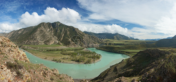 阿尔泰山脉 美丽的高地景观 俄罗斯 西伯利亚林地卡通爬坡地形山脉场景空气高山蓝色岩石图片