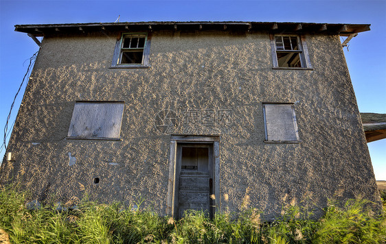 加拿大萨斯喀彻温省废弃农场乡村房子乡愁国家衰变窝棚木头古董天空环境图片