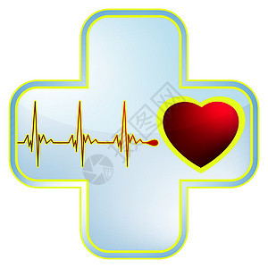 EPS 8 心脏和心跳符号技术药品情况疾病生活护理人员蓝色外科紧迫感帮助图片