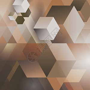 棕色背景艺术墙纸创造力横幅立方体插图运动多边形流动正方形图片