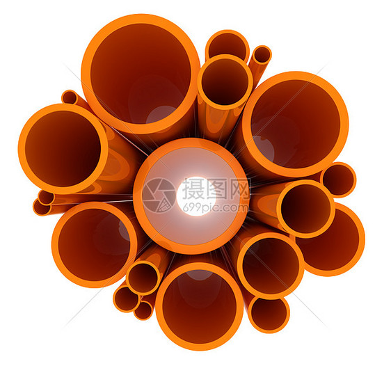 塑料管工业水管管子白色圆圈圆柱建造管道圆形塑料图片