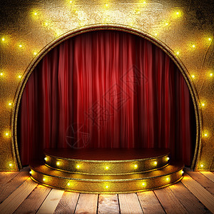 金台的红织布窗帘娱乐歌剧推介会画廊木头马戏团天鹅绒风格展示宣传图片