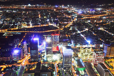 Taipei 城市夜间现场市中心全景日落商业办公室日出旅游旅行建筑学天空图片