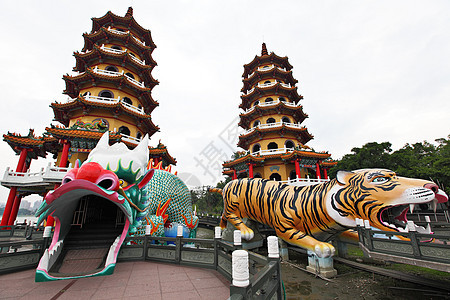 龙虎塔蓝色石头宗教寺庙旅行八角形神社古董陶器倍数图片