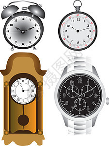 时钟棕色坡度警报挂钟怀表手表插图闹钟模拟时间图片