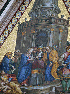 奥维托大教堂圣经推介会金子地标寺庙马赛克仪式圣人艺术光环图片