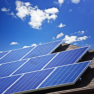 太阳能电池板发电机光伏网格住宅控制板房子能源活力细胞蓝色图片