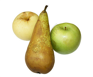 白色背景的苹果和梨图片