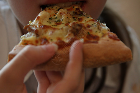人吃披萨午餐家禽脆皮食物美食面包医学家牛肉西红柿奶制品图片