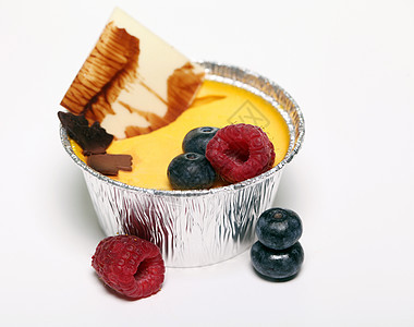 在foil 罐中特写甜点的图像脆皮水果餐厅香草面包美食盘子小麦糕点焦糖图片