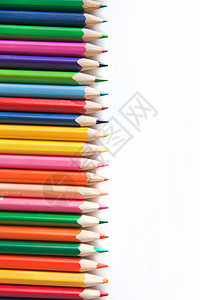 铅笔彩虹粉色蜡笔宏观乐器黄色橙子绿色工具团体图片