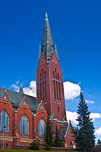 的教堂教会红色旅行建筑学晴天历史建筑图片