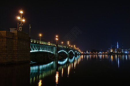 俄罗斯圣彼得堡 夜景文化城市照明三位一体地标历史性旅行火灾灯笼旅游图片